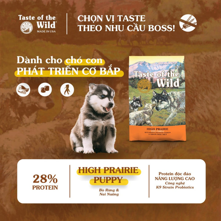 [2KG] Hạt Cho Chó Taste of the Wild Các Loại, Chọn Vị Theo Nhu Cầu Boss