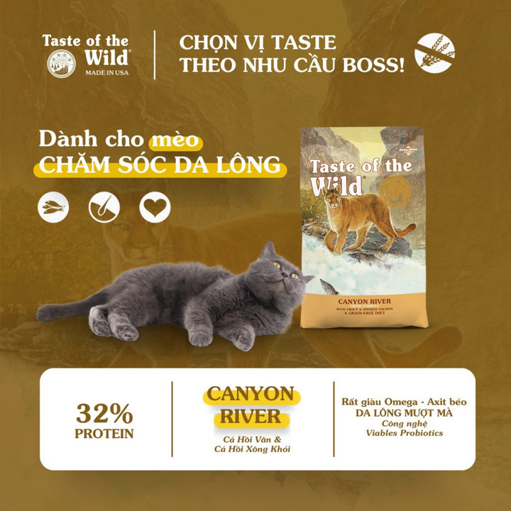 [500G - 2KG] Hạt Cho Mèo Taste of the Wild Các Loại, Chọn Vị Theo Nhu Cầu Boss