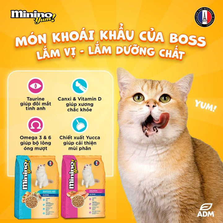 [350G - 1.5KG] Hạt Minino Yum Mèo Mọi Lứa Tuổi | Pet's Warehouse