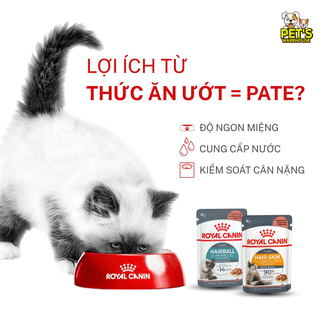 [Combo 3 - 12 Gói] Pate Mèo Royal Canin Hair&Skin, HairBall, Gói 85g