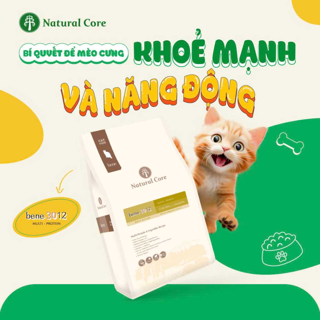 [10KG] Hạt Hữu Cơ Natural Core Mèo Trưởng Thành
