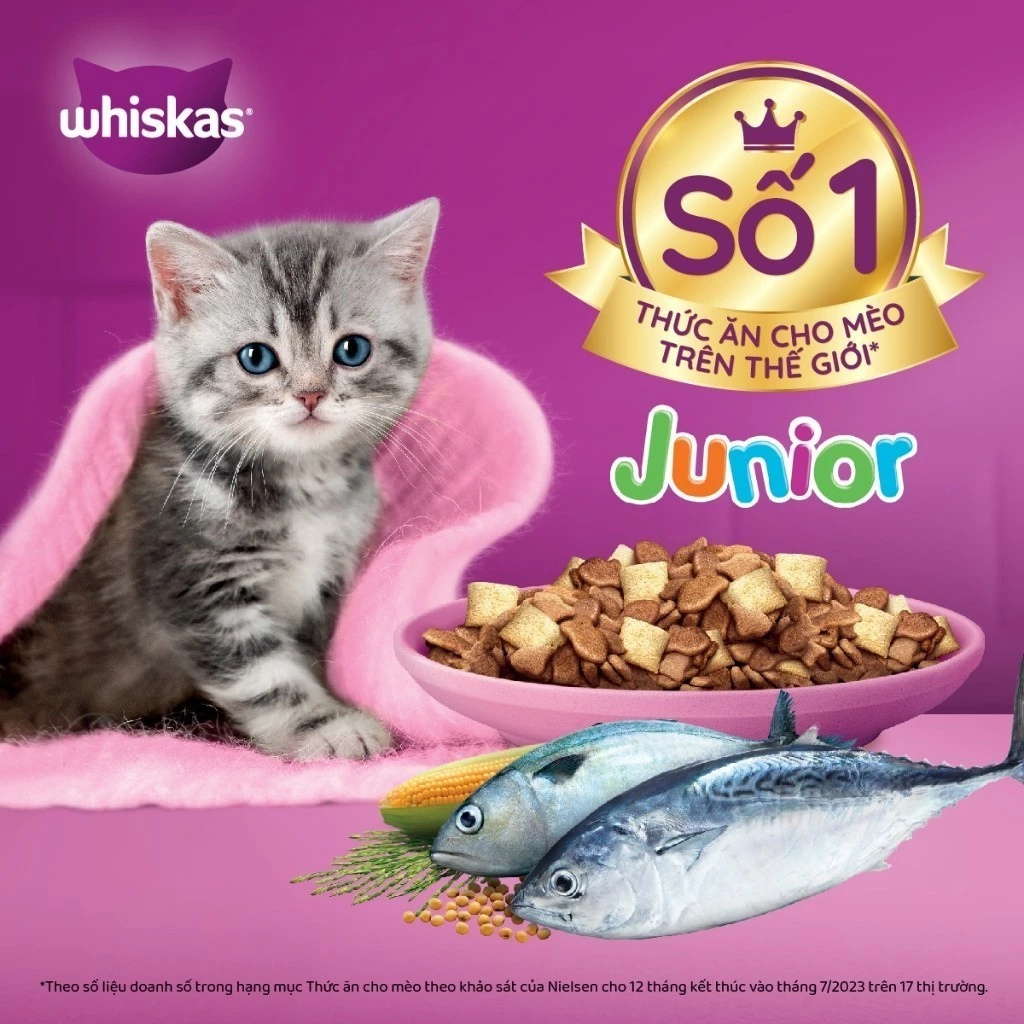 [1.1KG] Hạt Whiskas Mèo Con 2-12 Tháng