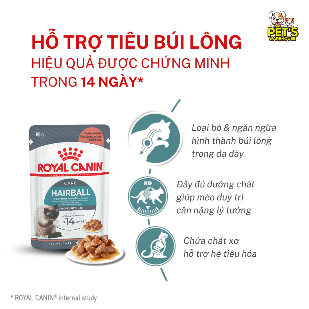 [Combo 3 - 12 Gói] Pate Mèo Royal Canin Hair&Skin, HairBall, Gói 85g