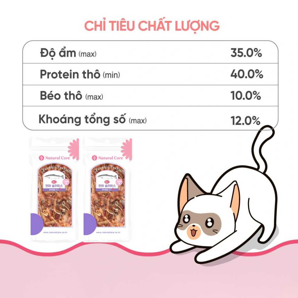 [30G] Snack Natural Core Cá Hồi Sấy Mèo Mọi Lứa Tuổi | Pet's Warehouse