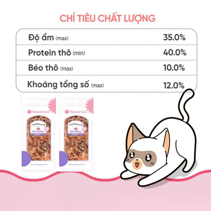 [30G] Snack Natural Core Cá Hồi Sấy Mèo Mọi Lứa Tuổi | Pet's Warehouse