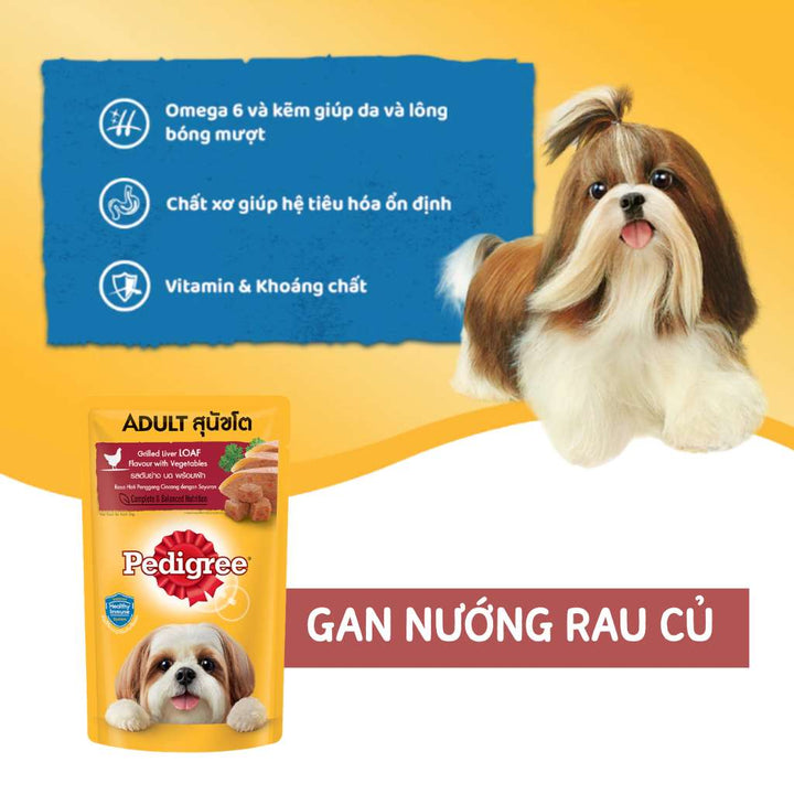 Pate Pedigree Chó Trưởng Thành Vị Gan Nướng Rau Củ 130G