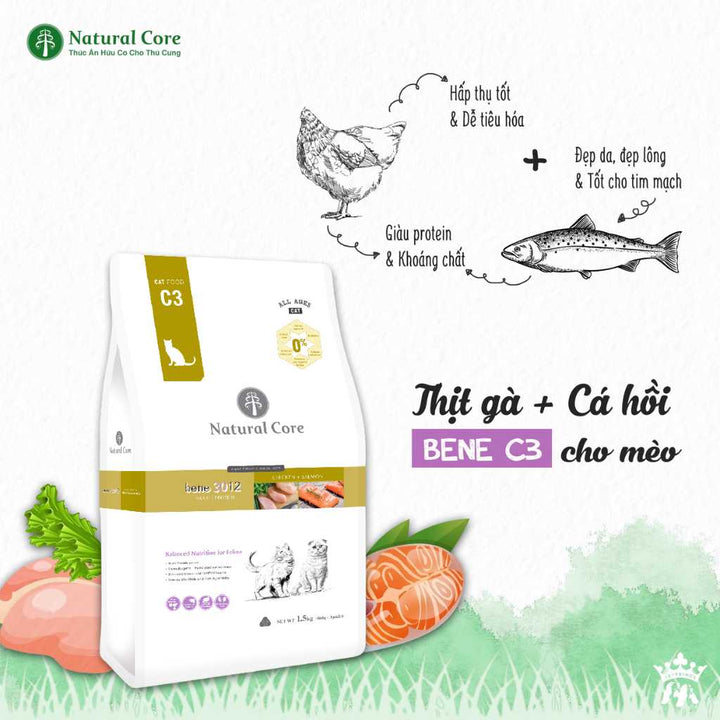 [1.5KG] Hạt Hữu Cơ Natural Core Mèo Trưởng Thành | Pet's Warehouse