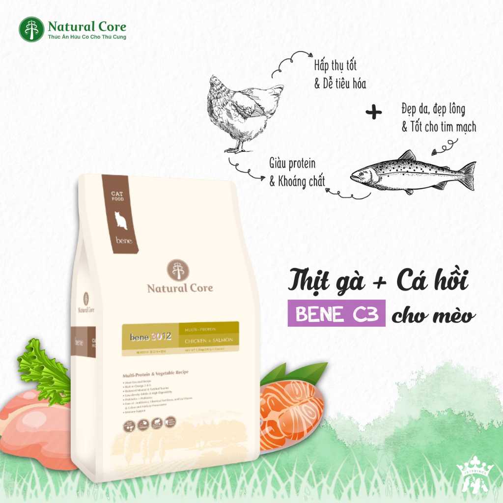 [10KG] Hạt Hữu Cơ Natural Core Mèo Trưởng Thành