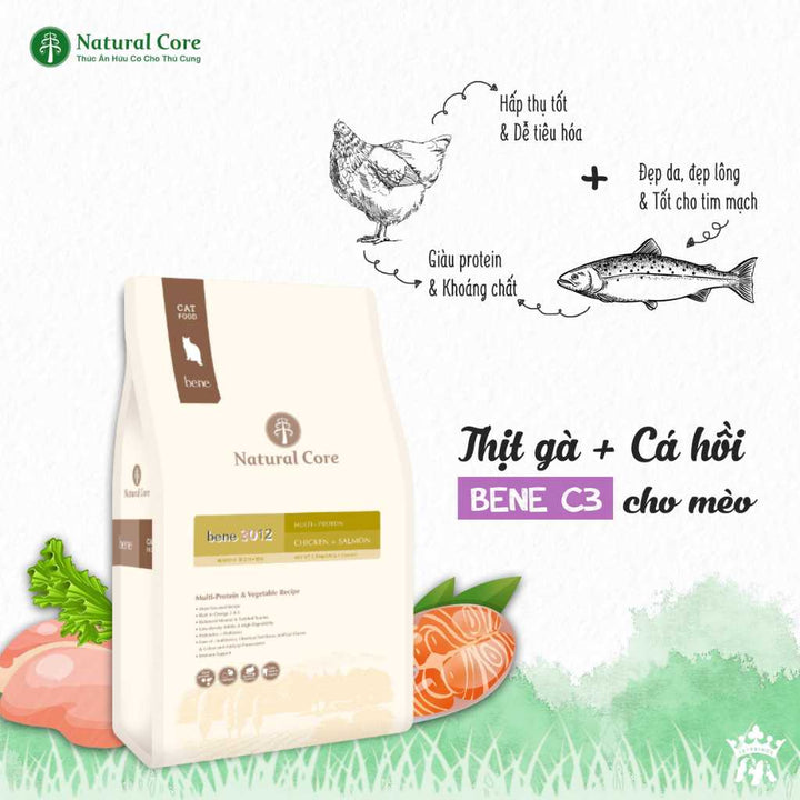 [10KG] Hạt Hữu Cơ Natural Core Mèo Trưởng Thành