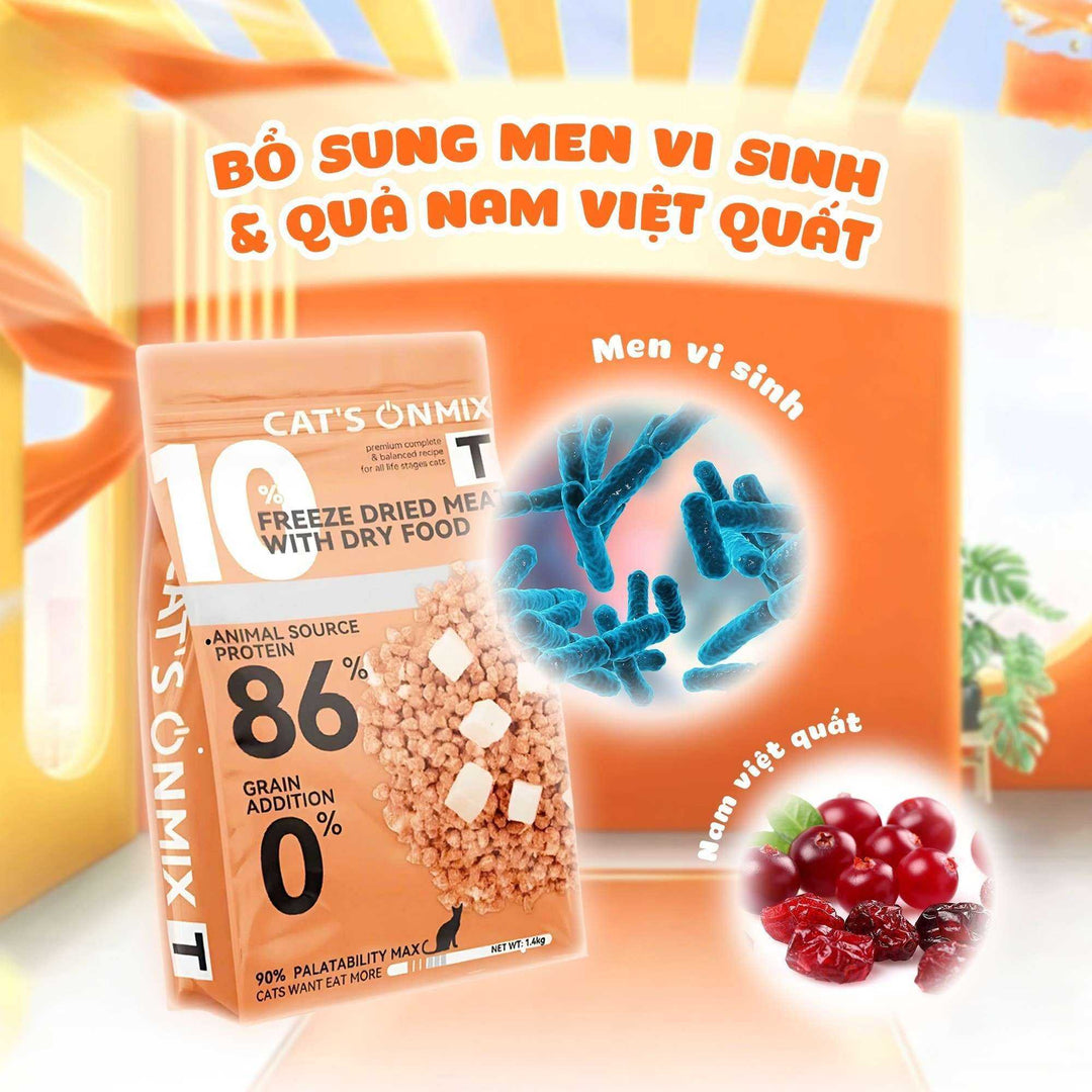 [350G - 1.4KG] Hạt Cho Mèo Cat's On Mix R, Mix T, Có Topping