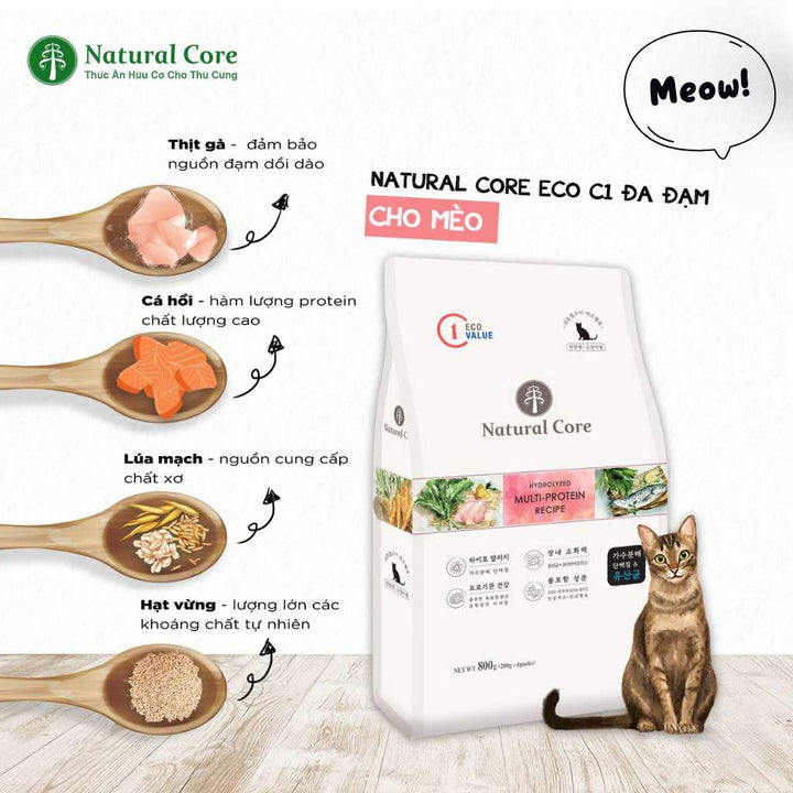 [5KG] Hạt Hữu Cơ Natural Core Mèo Mọi Lứa Tuổi | Pet's Warehouse