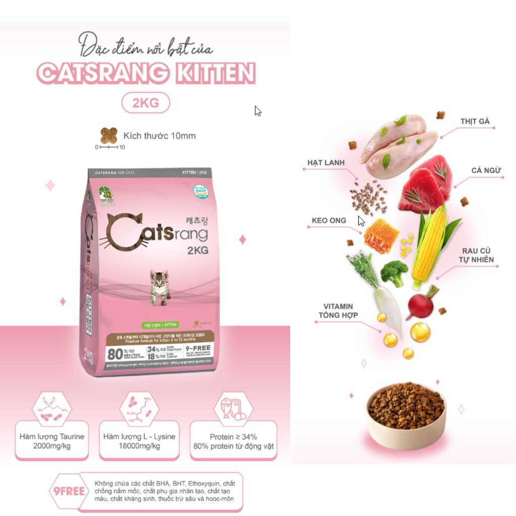 [2KG] Hạt Catsrang Mèo Lớn - Mèo Con