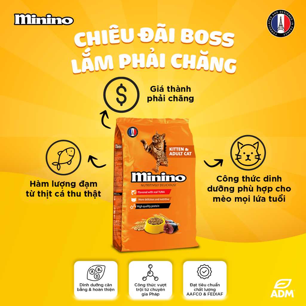 [480G - 1.3KG] Hạt Minino Tuna Mèo Mọi Lứa Tuổi | Pet's Warehouse