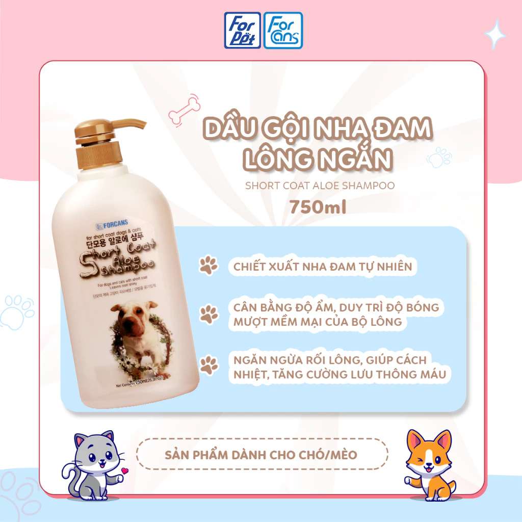 [750ML] Sữa Tắm Forcans Hàn Quốc Chó Mèo