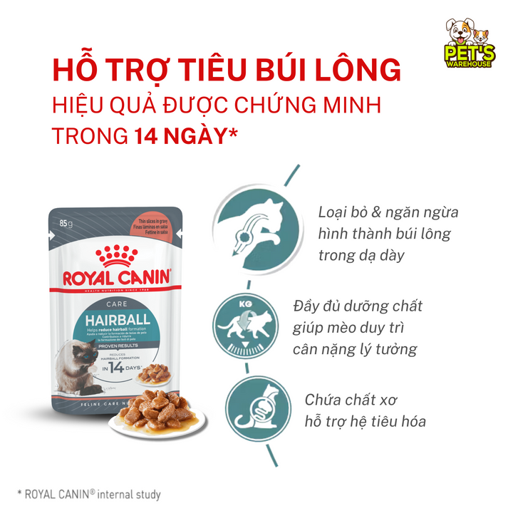 [Combo 3 - 12 Gói] Pate Mèo Royal Canin Hair&Skin, HairBall, Gói 85g
