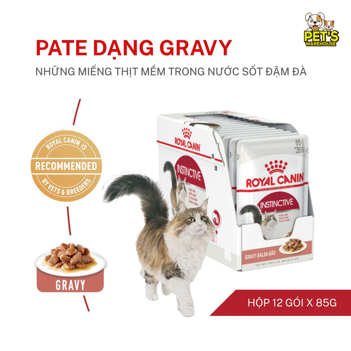 [Combo 3 - 12 Gói] Gói Pate Mèo Trưởng Thành Royal Canin Instinctive Gravy, Gói 85g