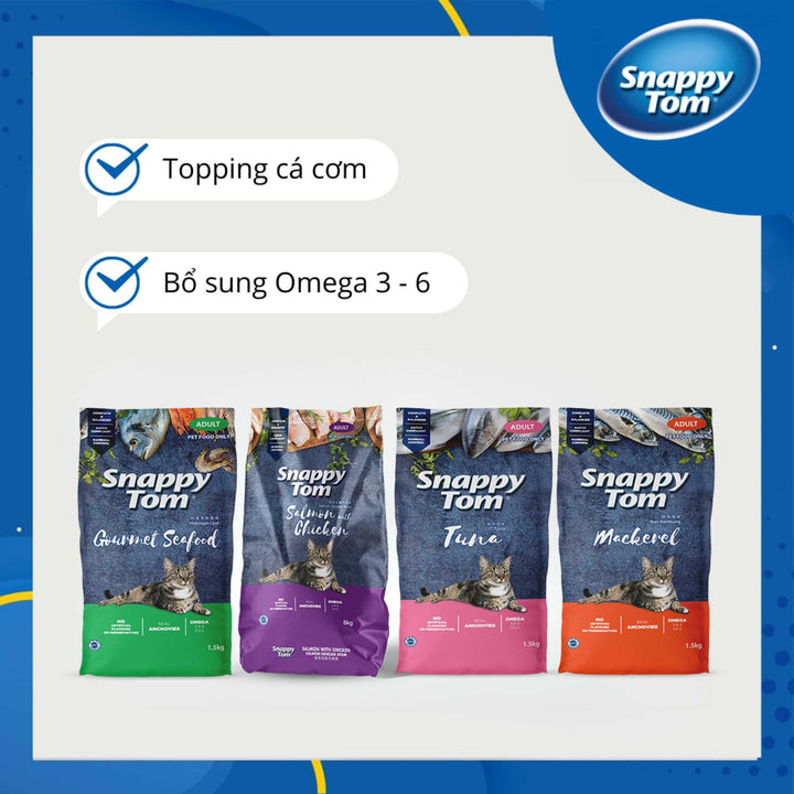 [Combo 2 - 4 túi] Hạt Snappy Tom Mèo, 1.5KG