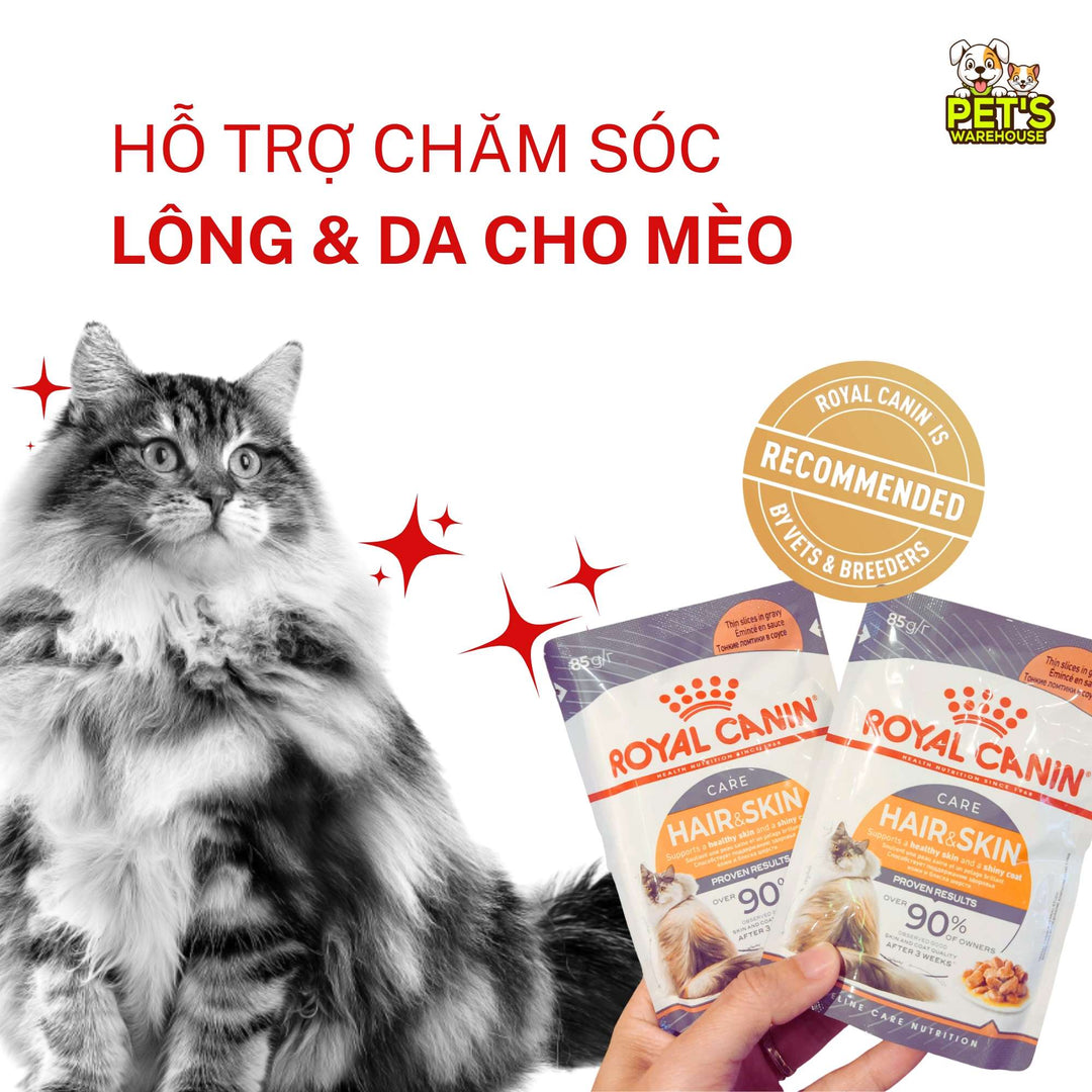 [Combo 3 - 12 Gói] Pate Mèo Royal Canin Hair&Skin, HairBall, Gói 85g