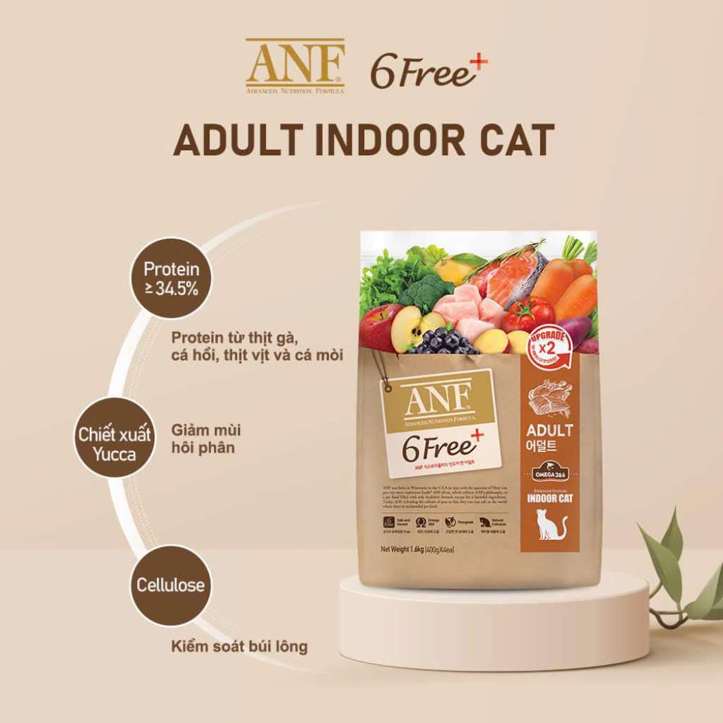 [1.6KG - 5.6KG] Hạt Anf 6Free+ Cao Cấp Mèo