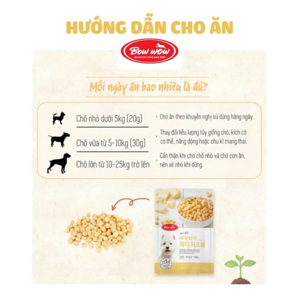 [100G] Snack Bowwow Viên Phô Mai Chó Mọi Lứa Tuổi