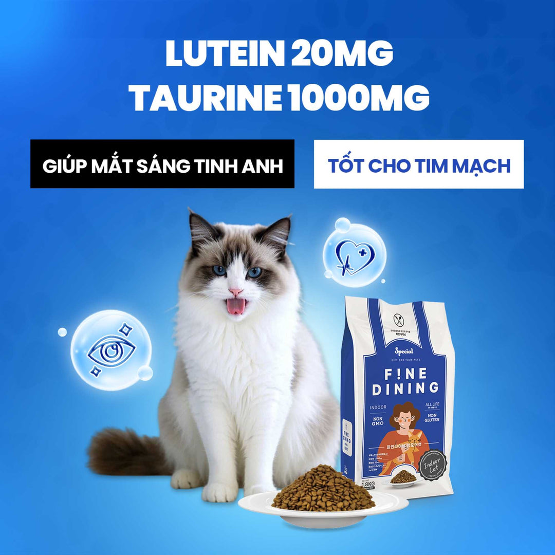 Hạt Dinh Dưỡng Chức Năng Fine Dining Cho Mèo Trưởng Thành, Túi 1.8Kg