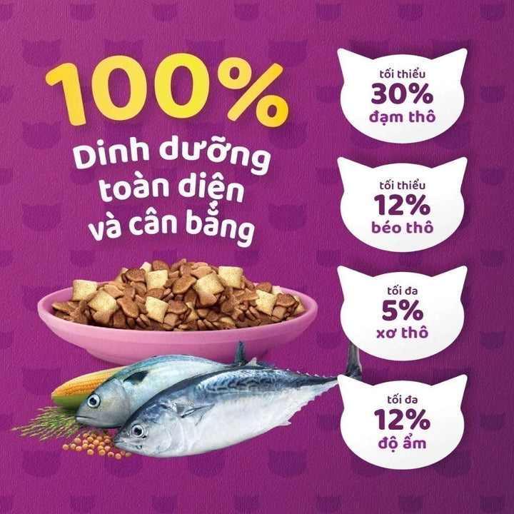 [1.1KG] Hạt Whiskas Mèo Con 2-12 Tháng