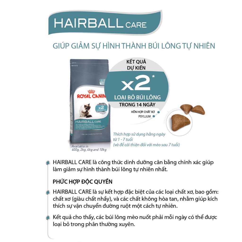 [400G-2KG] Hạt Royal Canin Mèo HairBall