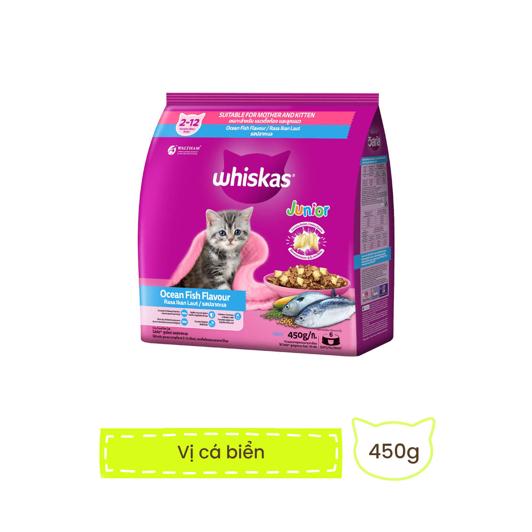[450G - 1.1KG] Hạt Whiskas Mèo Con 2-12 Tháng