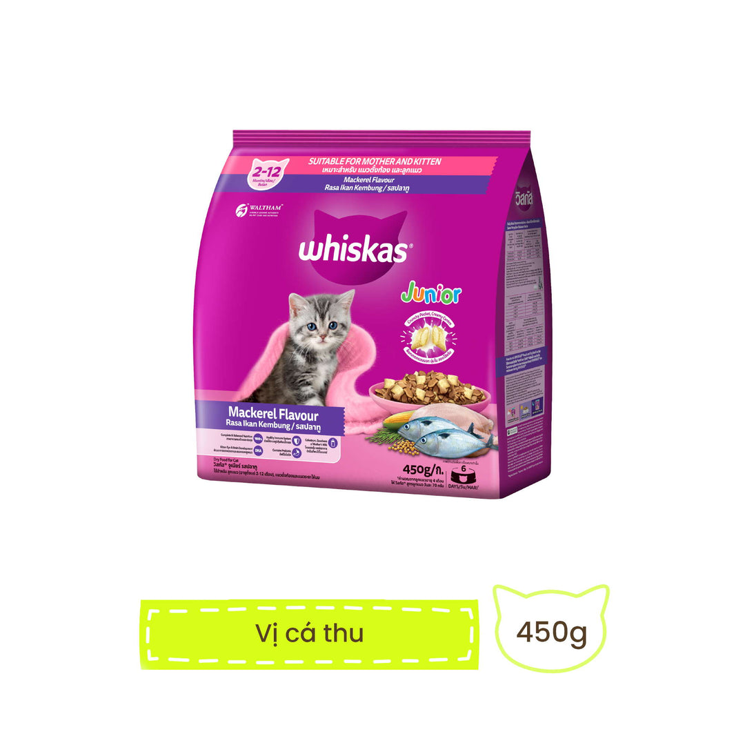 [450G - 1.1KG] Hạt Whiskas Mèo Con 2-12 Tháng