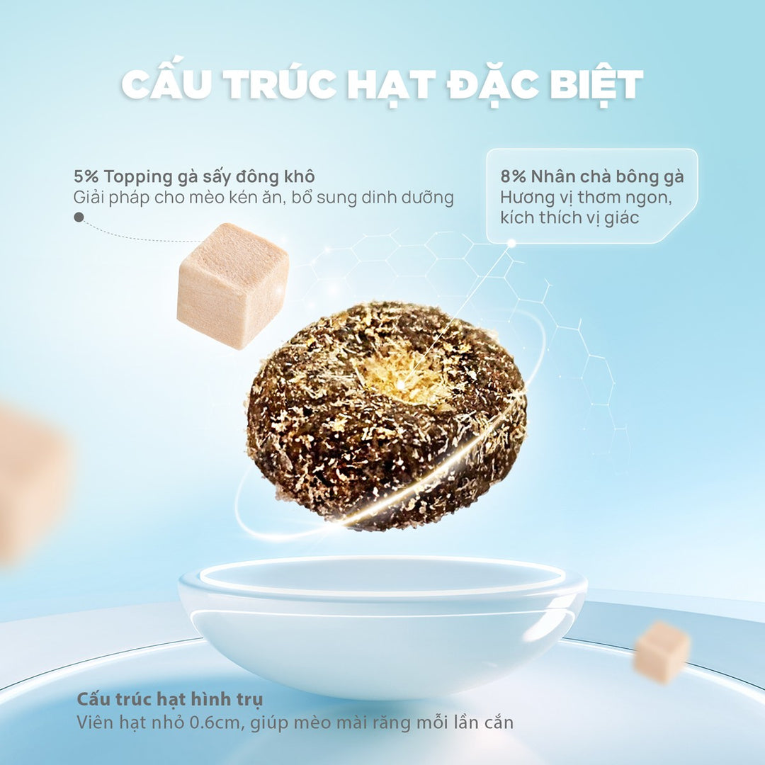 Thức Ăn Hạt Donut D90K D90 PetQ Cho Mèo, 200G