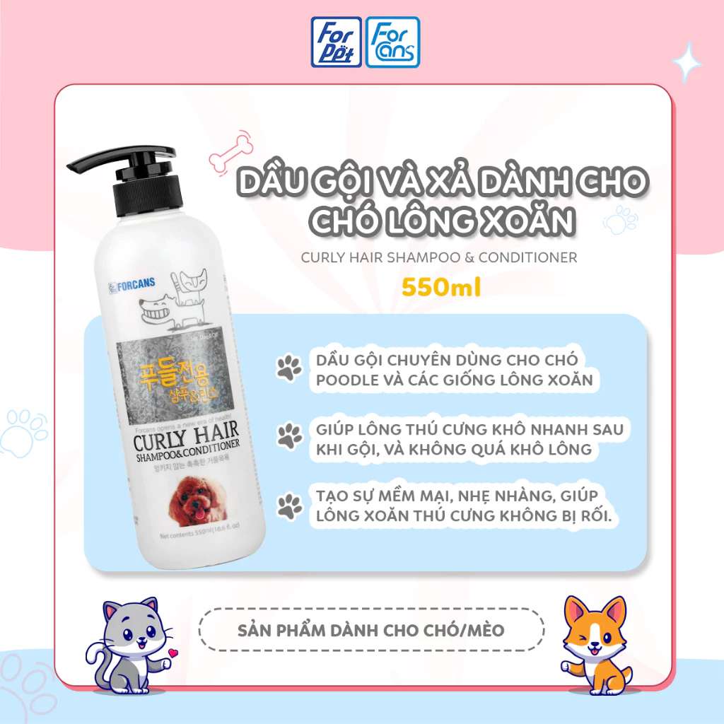 [550ML - 1L] Sữa Tắm Forcans Hàn Quốc Chó Mèo