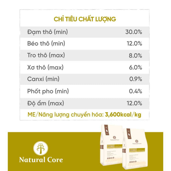 [10KG] Hạt Hữu Cơ Natural Core Mèo Trưởng Thành
