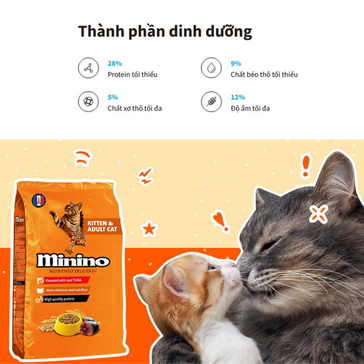 [480G - 1.3KG] Hạt Minino Tuna Mèo Mọi Lứa Tuổi | Pet's Warehouse