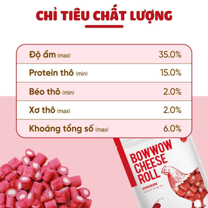 [120G] Snack Bowwow Gà - Cá Hồi Phô Mai Chó Mọi Lứa Tuổi