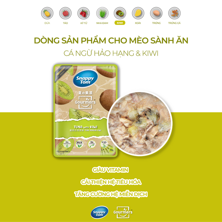 Pate Snappy Tom Trái Cây Mèo Gói 70G