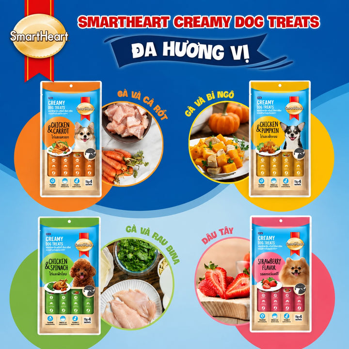 Súp Thưởng SmartHeart Creamy Cho Chó Tuýp 15g