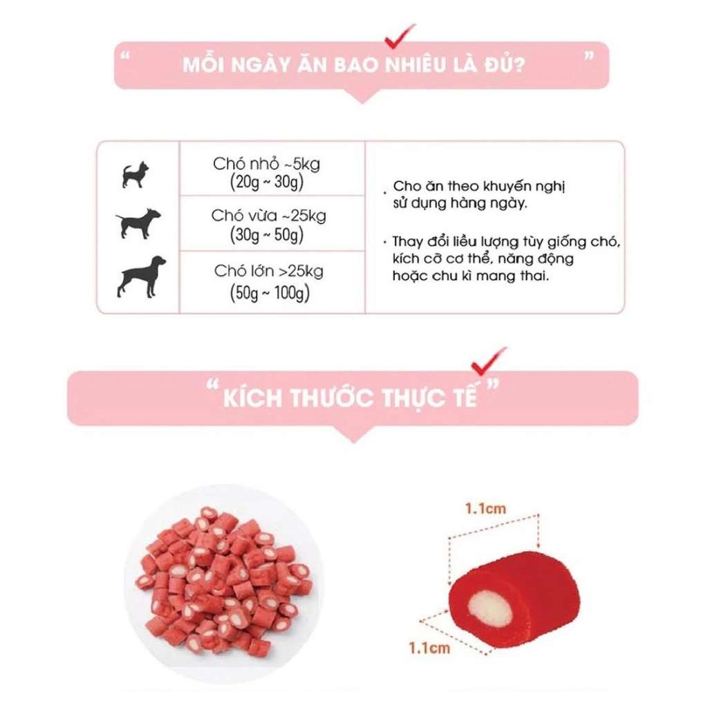 [120G] Snack Bowwow Gà - Cá Hồi Phô Mai Chó Mọi Lứa Tuổi