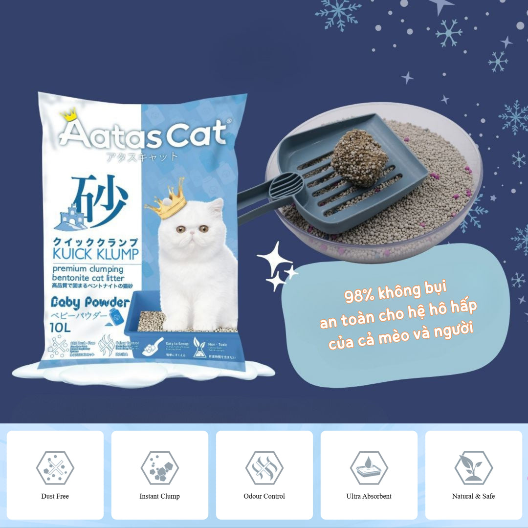 Cát Đất Sét Aatas Vệ Sinh Cho Mèo, 10L