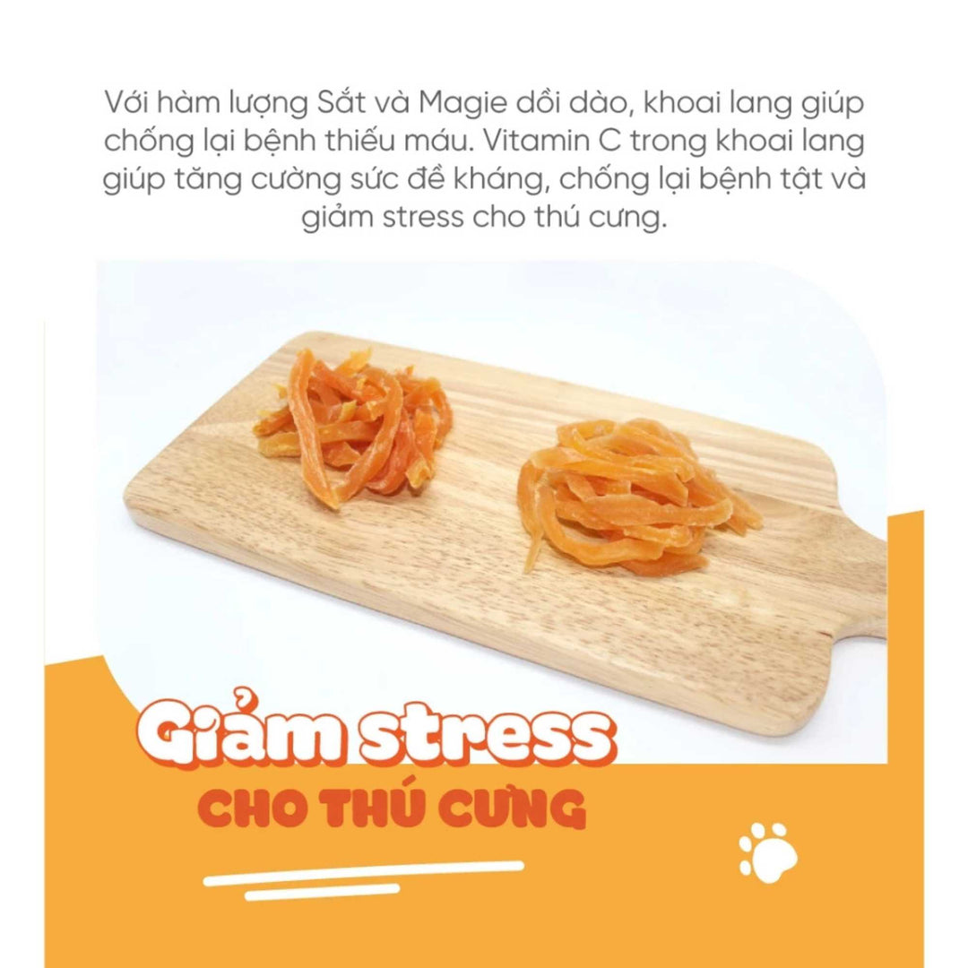 Snack Natural Core Khoai Lang Sấy Dẻo, Thịt Cuộn Khoai Lang Cho Chó