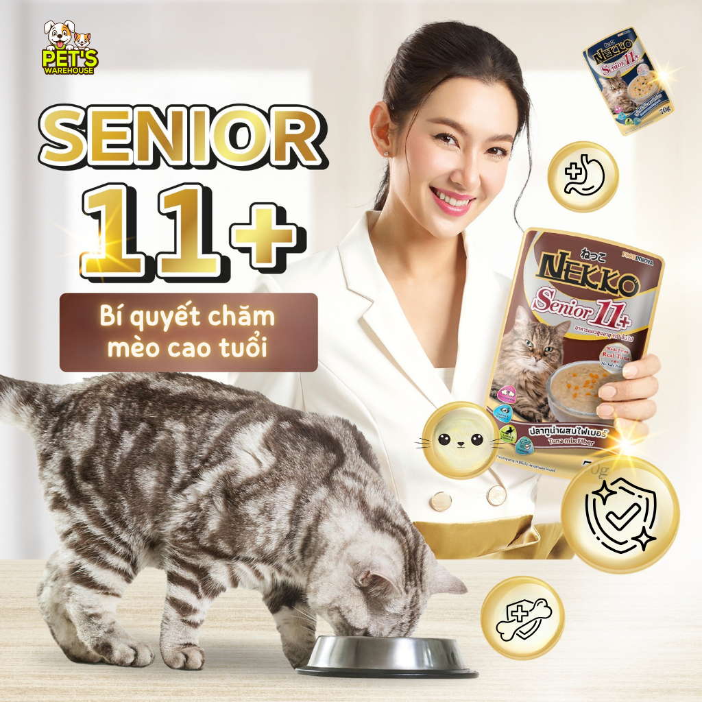 Pate mèo trưởng thành Nekko, Thái Lan, gói 70g | Pet's Warehouse