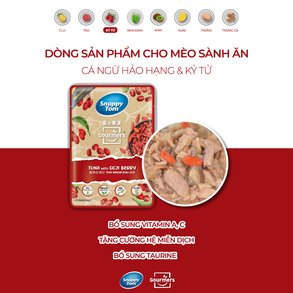 Pate Snappy Tom Trái Cây Mèo Gói 70G
