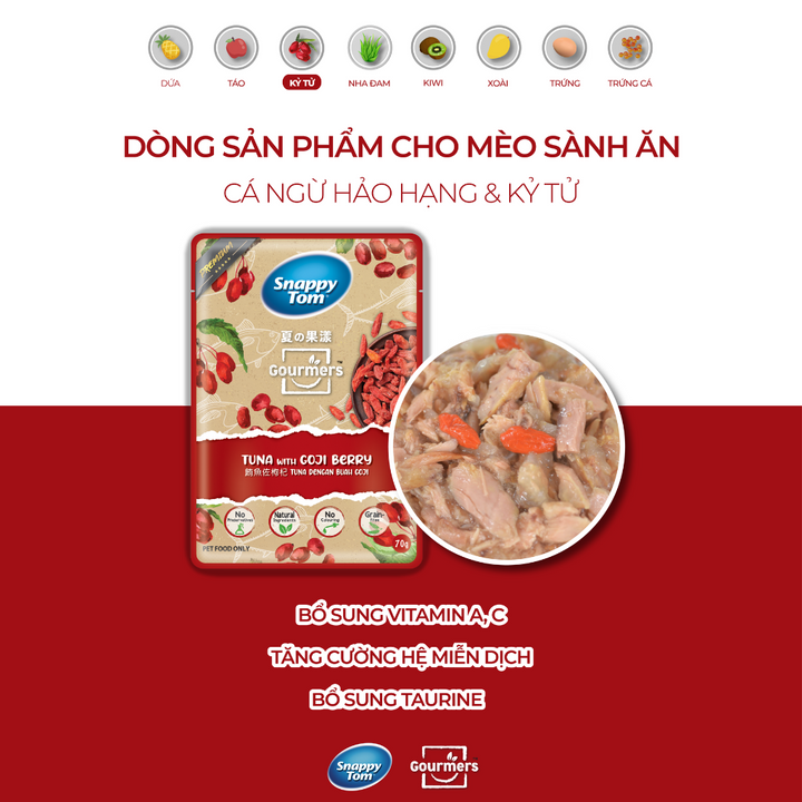 Pate Snappy Tom Trái Cây Mèo Gói 70G