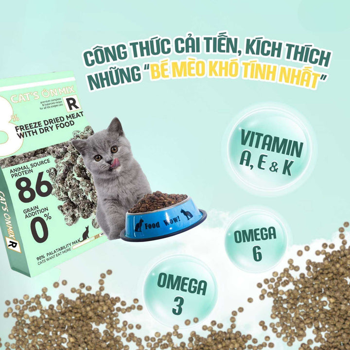 [350G - 1.4KG] Hạt Cho Mèo Cat's On Mix R, Mix T, Có Topping
