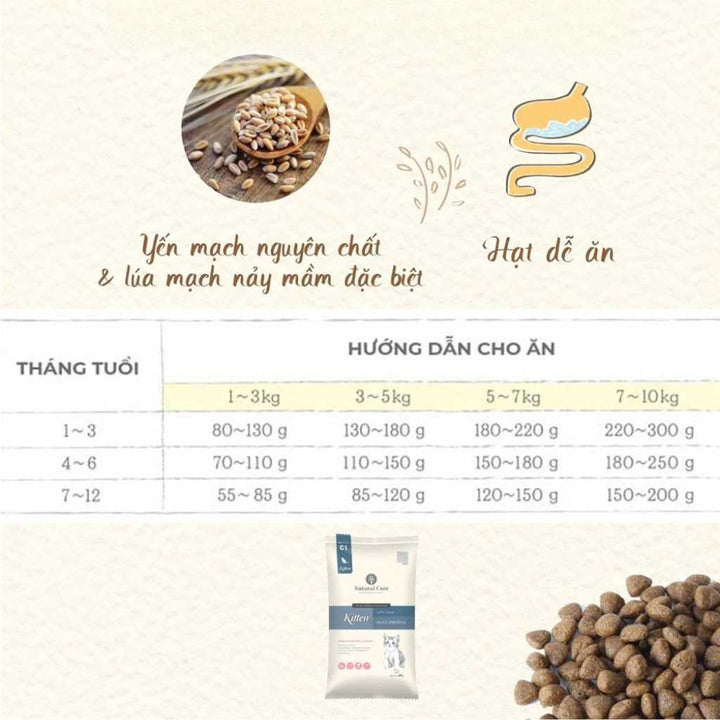 [400G - 2KG] Hạt Hữu Cơ Natural Core Mèo Con