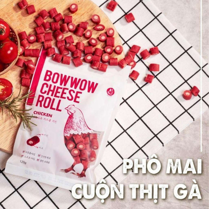 [120G] Snack Bowwow Gà - Cá Hồi Phô Mai Chó Mọi Lứa Tuổi