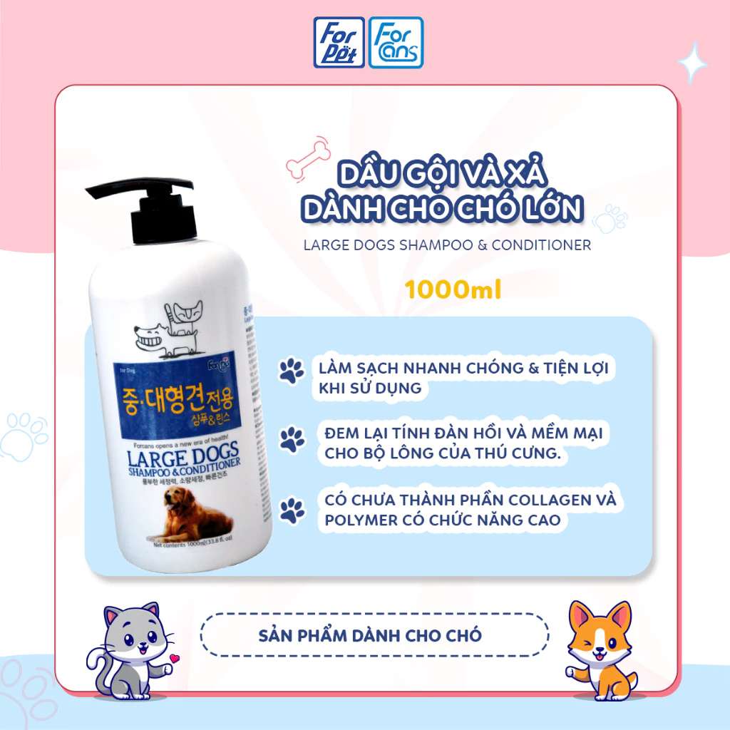 [550ML - 1L] Sữa Tắm Forcans Hàn Quốc Chó Mèo