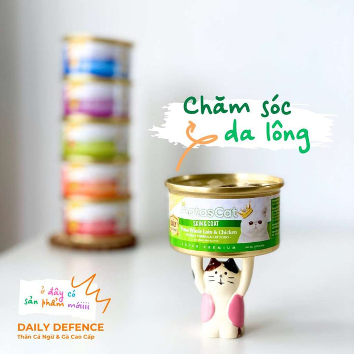Pate Aatas Daily Defence, hỗ trợ chức năng cho mèo, lon 80g