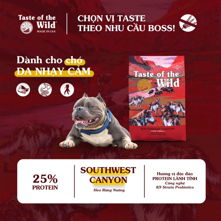 [2KG] Hạt Cho Chó Taste of the Wild Các Loại, Chọn Vị Theo Nhu Cầu Boss