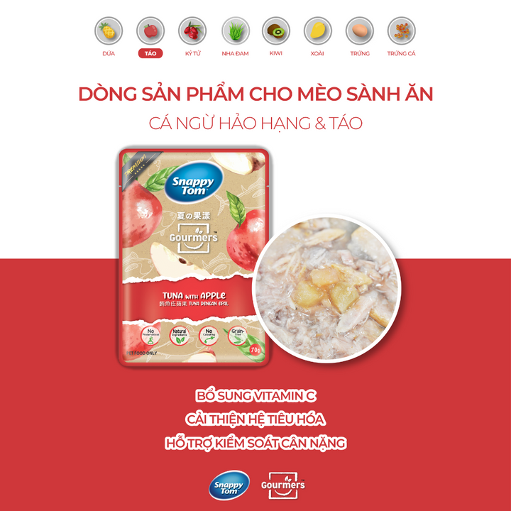 Pate Snappy Tom Trái Cây Mèo Gói 70G