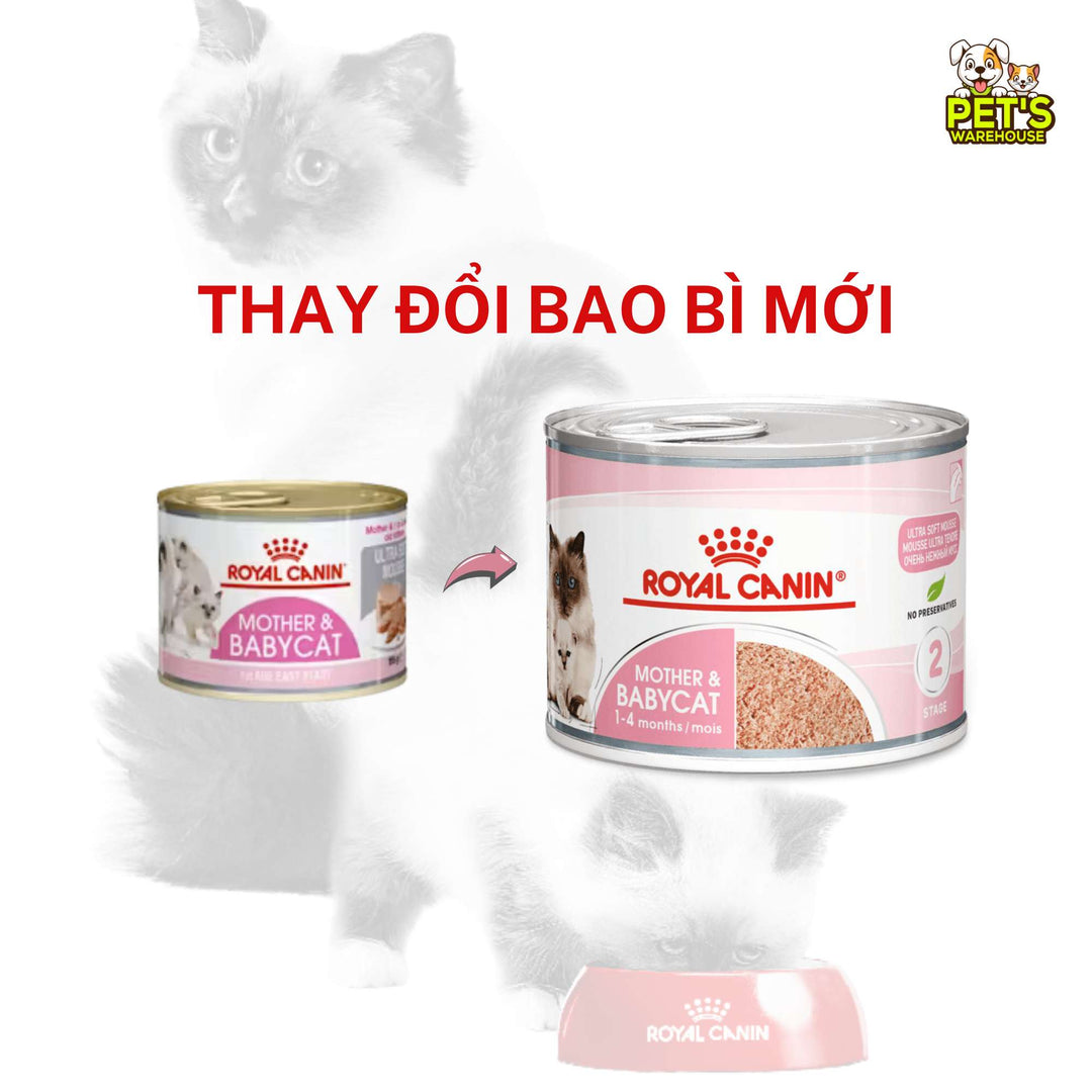 Pate Royal Canin Mother & Baby Cho Mèo Mẹ & Mèo Con 1 - 4 Tháng Tuổi, Lon 195g